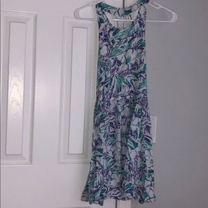 Blue and purple patterned dress